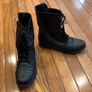 Steve Madden Black Combat Boots